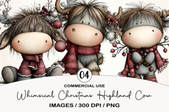 Whimsical Christmas Highland Cow Product Image 1