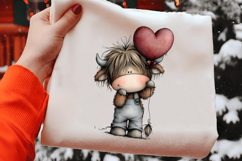 Whimsical Christmas Highland Cow Clipart Product Image 2