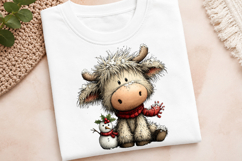 Whimsical Christmas Highland Cow Clipart Product Image 3