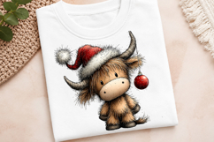 Whimsical Christmas Highland Cow Clipart Product Image 3