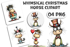Whimsical Christmas Horse Clipart Product Image 1