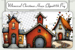 Whimsical Christmas House Clipart Product Image 1