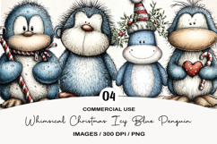 Whimsical Christmas Icy Blue Penguin Product Image 1