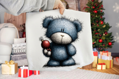 Whimsical Christmas Icy Blue Teddy Bear Product Image 2