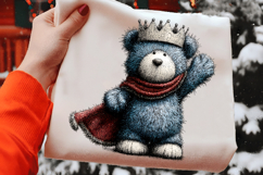 Whimsical Christmas Icy Blue Teddy Bear PNG Product Image 2