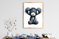 Whimsical Christmas Icy Blue Teddy Bear Product Image 3