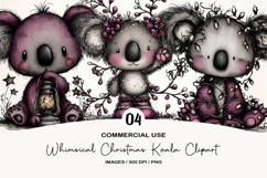 Whimsical Christmas Koala Clipart Product Image 1