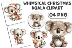 Whimsical Christmas Koala Clipart Product Image 1