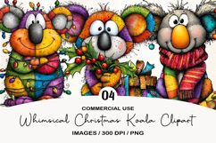Whimsical Christmas Koala Clipart Product Image 1