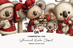 Whimsical Christmas Koala Clipart Product Image 1