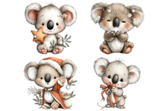 Whimsical Christmas Koala Clipart Product Image 2