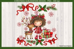 Whimsical Christmas Little Girl, Sublimation Png Design Product Image 2