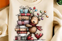 Whimsical Christmas Moose Clipart PNG | Cozy Woodland PNG Product Image 4