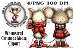Whimsical Christmas Mouse Clipart Product Image 1