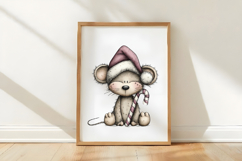 Whimsical Christmas Mouse Clipart Product Image 3