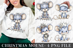 Whimsical Christmas Mouse Clipart Product Image 1