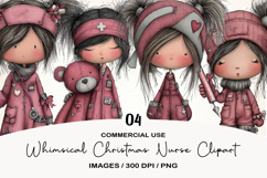 Whimsical Christmas Nurse Clipart Product Image 1