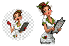 Whimsical Christmas Nurse Clipart Product Image 2