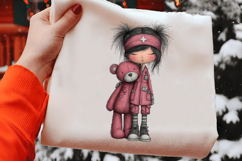 Whimsical Christmas Nurse Clipart Product Image 2