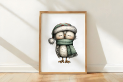 Whimsical Christmas Owl Clipart Product Image 3