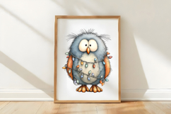 Whimsical Christmas Owl Clipart Product Image 3