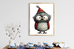 Whimsical Christmas Owl Clipart Product Image 3