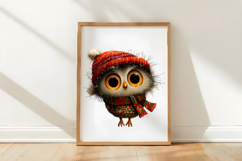 Whimsical Christmas Owl Clipart Product Image 3