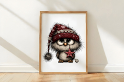 Whimsical Christmas Owl Clipart Product Image 3