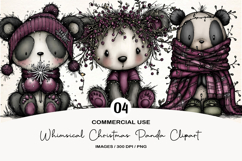 Whimsical Christmas Panda Clipart Product Image 1