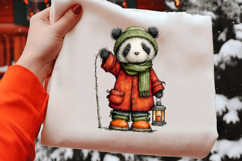 Whimsical Christmas Panda Clipart Product Image 2