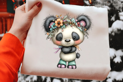 Whimsical Christmas Panda Clipart PNG Product Image 2