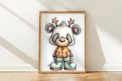 Whimsical Christmas Panda Clipart PNG Product Image 3