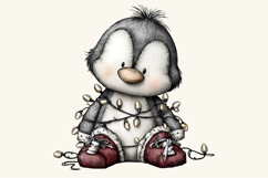 Whimsical Christmas Penguin Clipart Product Image 2