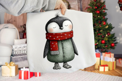 Whimsical Christmas Penguin Clipart Product Image 2