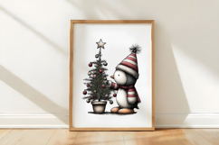 Whimsical Christmas Penguin Clipart Product Image 3