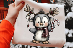 Whimsical Christmas Penguin Clipart Product Image 3