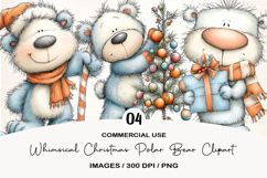 Whimsical Christmas Polar Bear Clipart Product Image 1