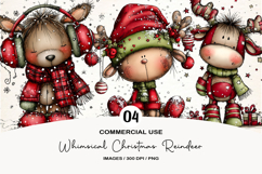 Whimsical Christmas Cute Reindeer Clipart Product Image 1