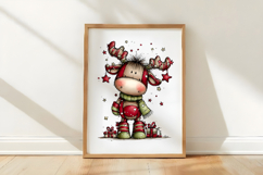 Whimsical Christmas Cute Reindeer Clipart Product Image 3