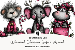 Whimsical Christmas Safari Animal Clipart Product Image 1