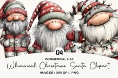Whimsical Christmas Santa Clipart PNG Product Image 1