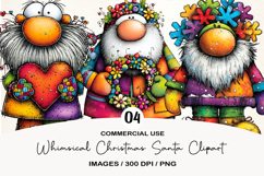 Whimsical Christmas Santa Clipart Product Image 1