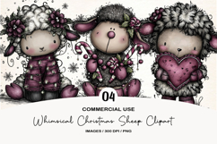 Whimsical Christmas Sheep Clipart Product Image 1