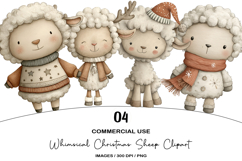 Whimsical Christmas Sheep Clipart Product Image 1
