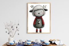 Whimsical Christmas Sheep Clipart Product Image 3