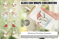 Glass Can Whimsical Snowman Christmas Product Image 1