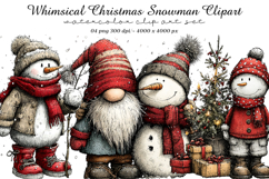 Whimsical Christmas Snowman Clipart Product Image 1