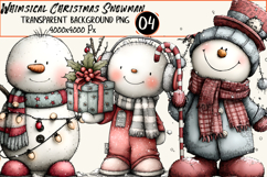 Whimsical Christmas Snowman Clipart Product Image 1