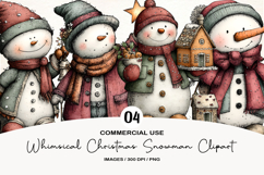 Whimsical Christmas Snowman Clipart Product Image 1