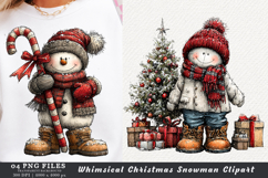 Whimsical Christmas Snowman Clipart Product Image 1
